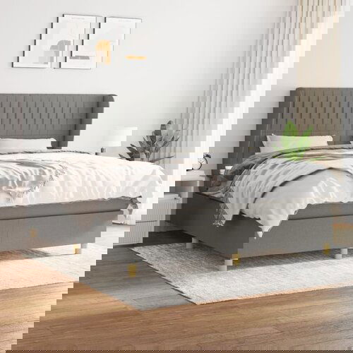 The Living Store Box spring postelja z vzmetnico temno siva 180x200 cm blago - Box Spring Postelja, (21515654) Slike