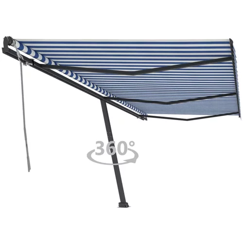  Samostojeća tenda na ručno uvlačenje 600 x 300 cm plavo-bijela