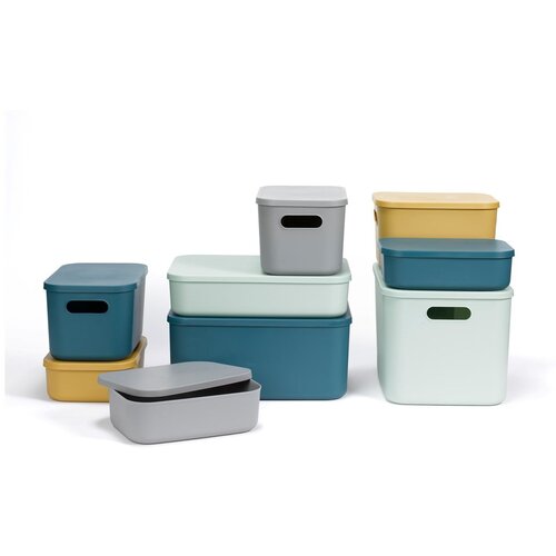 Hom&amp;eacute;a Svetlo zelena plastična &amp;scaron;katla za shranjevanje s pokrovom 24,5x18x15 cm &amp;ndash; Slike