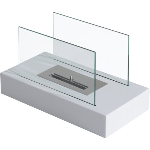 HOMCOM okolju prijazen namizni kamin na bioetanol 2000W gorilniki brez ostankov iz nerjavečega jekla s steklom 35×18×21cm bela, (20755553) Cene