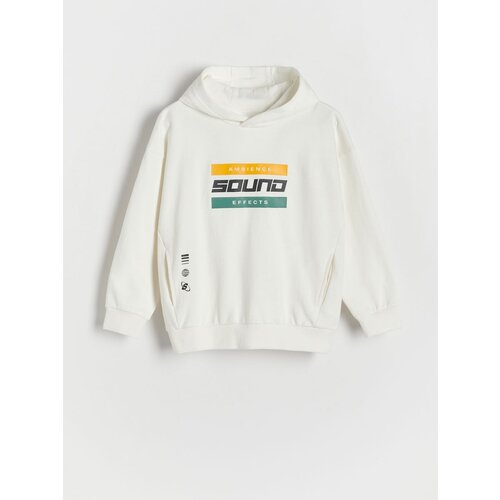 Reserved pulover s kapuco - bela Cene