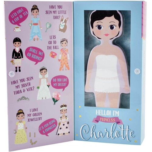 Floss&amp;amp;Rock&amp;reg; magnetska drvena lutka za odijevanje magnetic dress up princess charlotte Slike