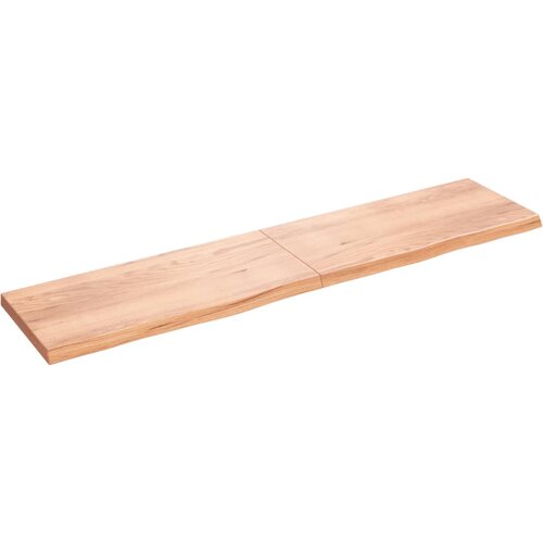 Maison Chic Stenska polica - Viseča Polica svetlo rjava 220x50x(2-6) cm trdna hrastovina, (21784718) Slike
