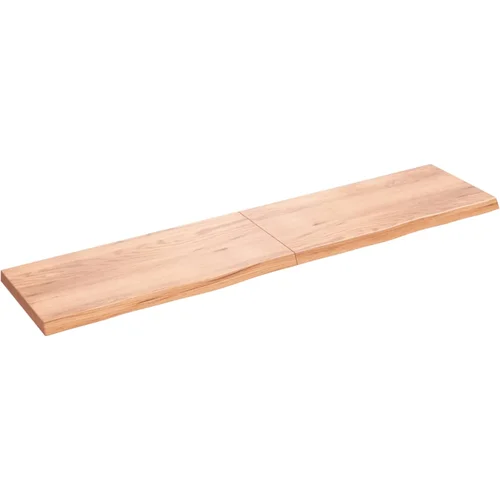 MAISON CHIC Stenska polica - Viseča Polica svetlo rjava 220x50x(2-6) cm trdna hrastovina, (21784718)