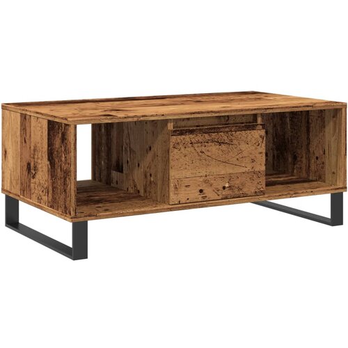 Maison Chic Klubska mizica - kavna mizica - Nizka mizica starinski les 90x50x36,5 cm inženirski les, (21752857) Slike