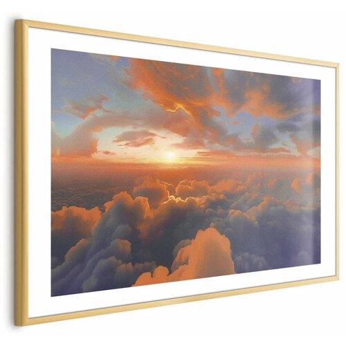  Plakat When Dawn Tickles the Clouds: A Color Show on the Morning Sky 60x40 Zlatni okvir s margom Cijene