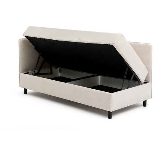 Bonami Selection bež oblazinjena postelja s prostorom za shranjevanje z vzmetnico 90x200 cm avela &amp;ndash; Slike
