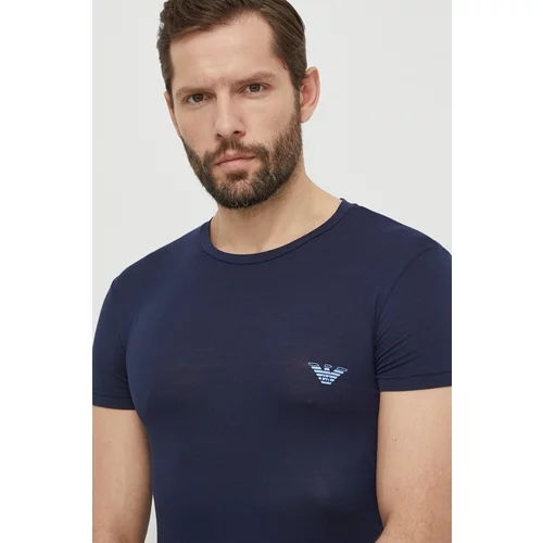 Emporio Armani Underwear Homewear majica kratkih rukava 2-pack boja: tamno plava, s tiskom, 111670 4R733
