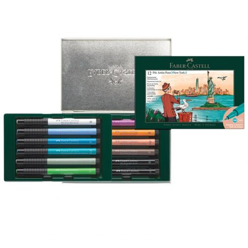  SET PITT ARTIST PEN PK12 NEW YORK FABER CASTELL 267135 SORTIRANO Slike