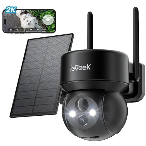 IEGeek Zunanja brezžična solarna varnostna kamera, 2K HD ločljivost, nočni vid do 33ft, zaznavanje gib, (5000137811) Cene