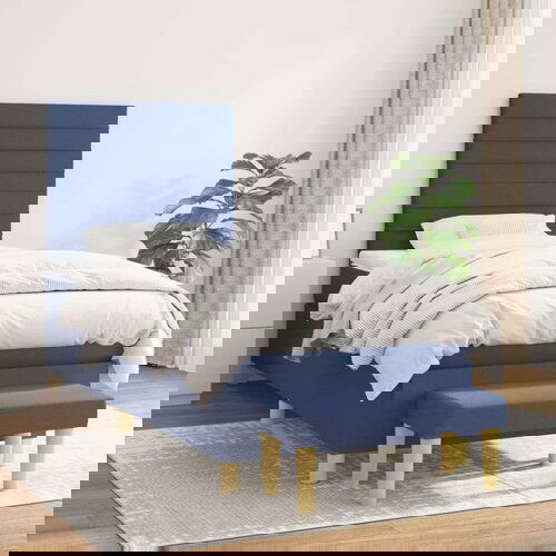  Krevet s oprugama i madracem plavi 100 x 200 cm od tkanine Cene
