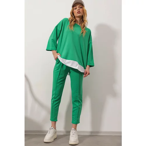 Trend Alaçatı Stili Two-Piece Set - Green - Regular fit