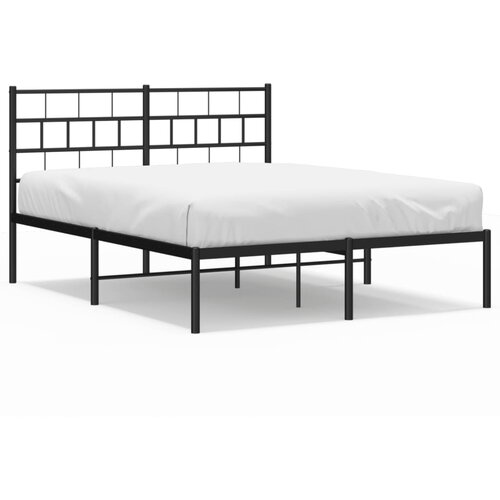 VidaXL Kovinski posteljni okvir z vzglavjem črn 120x190 cm, (20903640) Slike