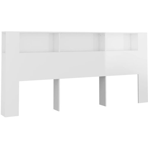 Maison Chic vzglavna omarica - nočna omarica - posteljna omarica visok sijaj bela 220x18,5x104,5 cm, (21709560) Cene