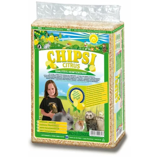Chipsi Citrus, stelja za glodavce - drvene strugotine - limun, 60 l / 3.2 kg
