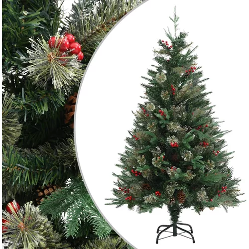 vidaXL božićno drvce sa šiškama zeleno 120 cm pvc i pe