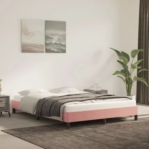 vidaXL okvir za krevet ružičasti 140x200 cm baršunasti