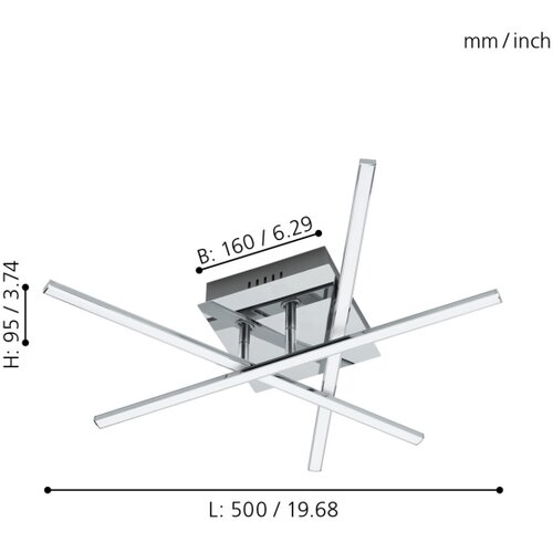 Eglo lasana 1 spot/1, led, 18w, prečnik 500, alu/hrom bela RN3MJN6 Slike