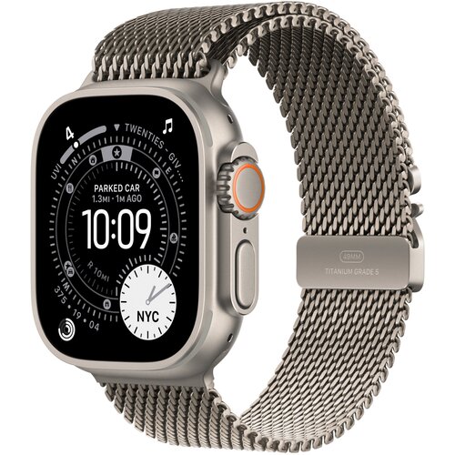 Apple Watch Ultra 3 Milanaise Prirodni MF0E4QF/A Velicina narukvice: Velika 49mm Titan kuci&amp;scaron;te Prirodni Slike