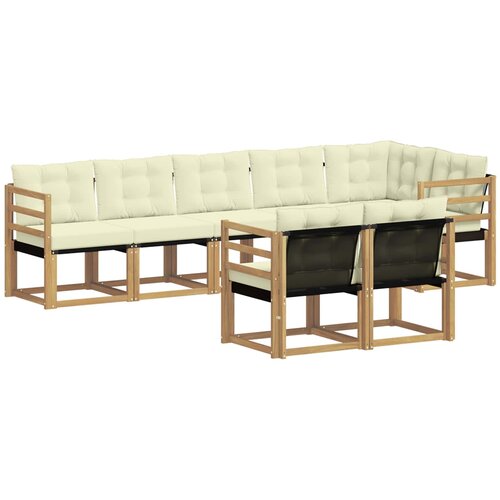 vidaXL Zunanja garnitura za sedenje z blazino 8 pcs Bela in krem, (5000280336) Cene