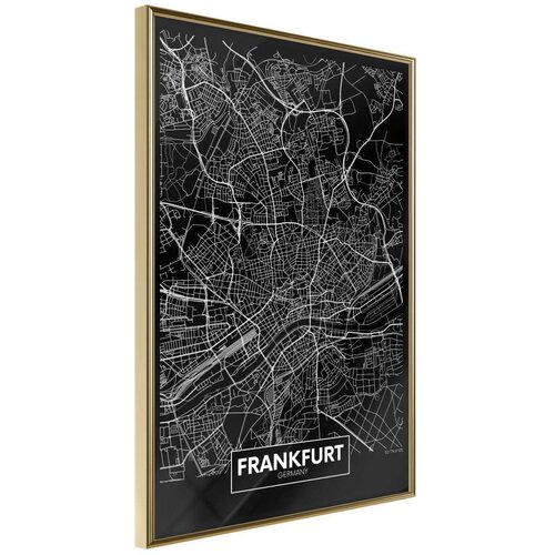  Poster - City Map: Frankfurt (Dark) 20x30 Slike
