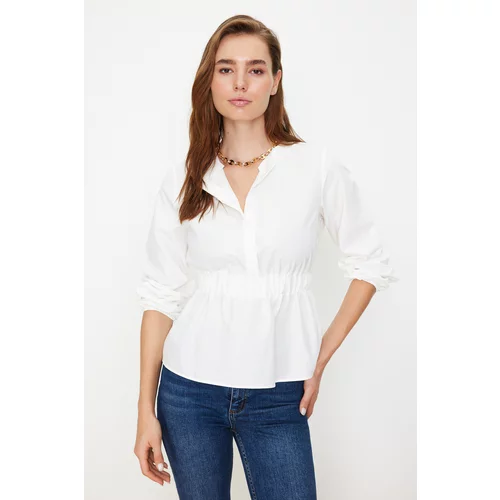 Trendyol Ecru Front Buttoned Woven Blouse