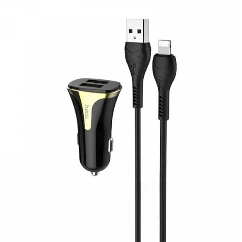 Hoco avtopolnilec Z31 3.0 qc s kablom 1m lightning iphone 12 - črno zlat Cene