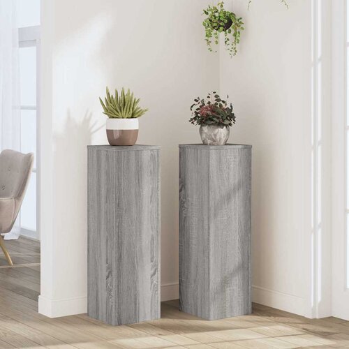  Stalci za biljke 2 kom boja hrasta 25x25x80cm konstruirano drvo Slike