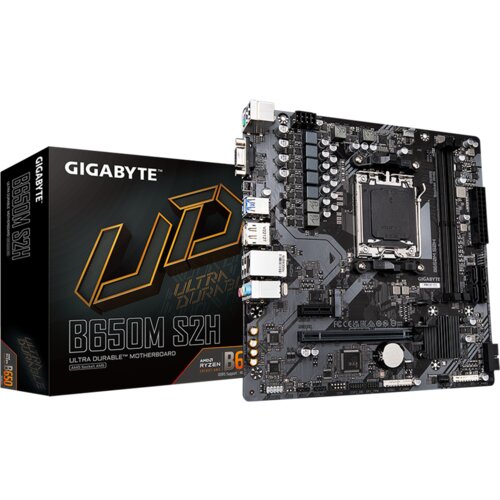 Gigabyte B650M S2H AM5 mATX osnovna plo&amp;scaron;ča - AMD B650, 2xDDR5, 1xM.2, 4xSATA, 1Gb LAN, 1xD-SUB(VGA), 1xDP, 1xHDMI - B650M S2H Slike