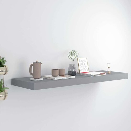 vidaXL Stenska polica siva 80x23,5x3,8 cm MDF Cene