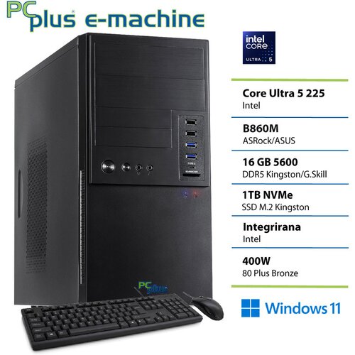 PCPLUS Namizni računalnik PCPLUS e-machine Ultra 5 225, 16 GB RAM, 1 TB SSD, W11P, tipkovnica+mi&scaron;ka|Pisarna, (5000089105) Cene