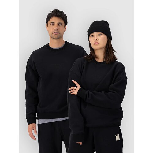 Mons Royale Verdant Merino Organic Cotton Crew Pulover black Cene