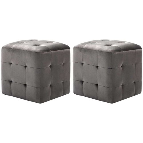 vidaXL tabure 2 kosa siv 30x30x30 cm žametno blago Cene