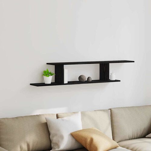  Polica za TV koja se montira na zid Crni hrast 125 x 18 x 23 cm Cene