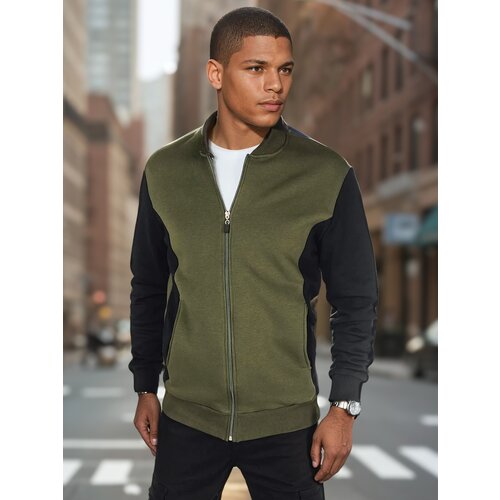 DStreet Bluza męska rozpinana za st&amp;oacute;jką khaki Slike