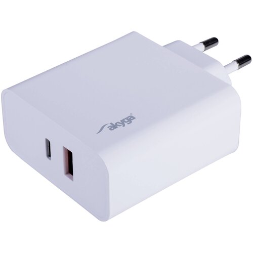 Akyga USB polnilnik AK-CH-15 USB-A + USB-C PD 5-20V / največ 3.25A 65W Quick Charge 3.0 AK-CH-15 polnilnik za mobilne telefone USB-C&reg;\, USB-A bela, (20432829) Cene