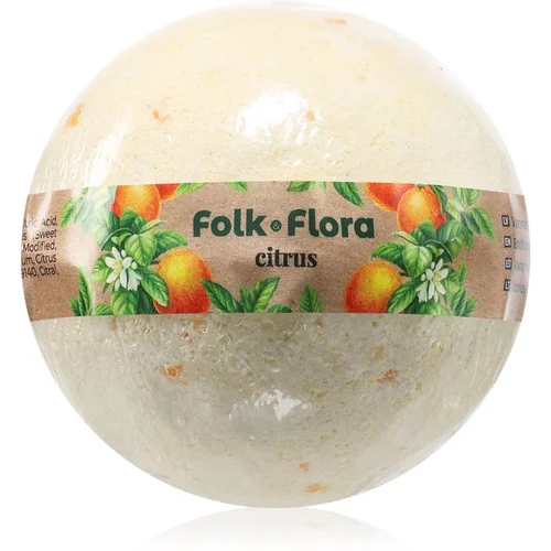 Folk & Flora Citrus bomba za kupanje s osvježavajućim učinkom 130 g