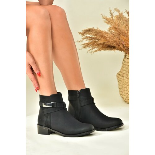 Fox Shoes Women's Black Low Heeled Daily Boots Cene