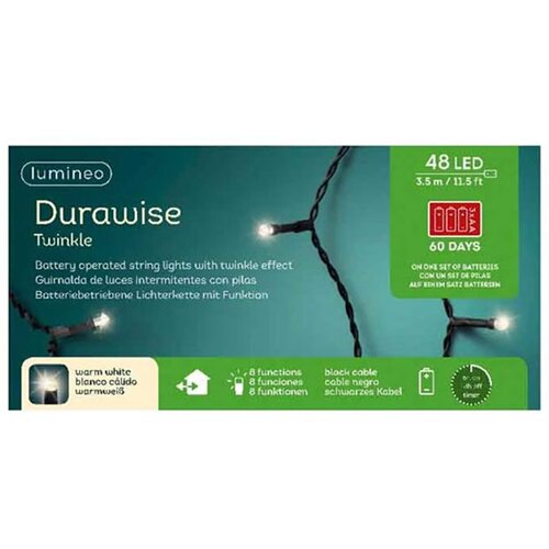 Lumineo Led novogodišnje lampice baterija 8 funkcija topla bela L350cm 497121 Slike