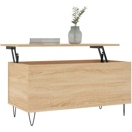 vidaXL Klubska mizica sonoma hrast 90x44,5x45 cm inženirski les Cene