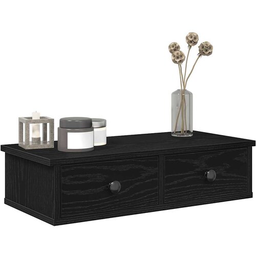 Zidna polica s ladicama crna 60x28x15 cm izrađeno drvo Cijene