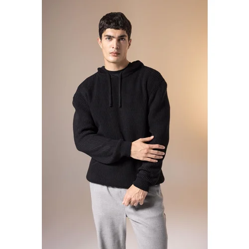 Defacto Relax Fit Hooded Thessaloniki Fabric Sweater