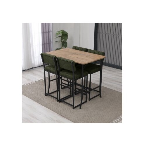 Hanah home Set barskih stolova i stolica, 110x92x70 cm, 5 delova, Zelena Cijene