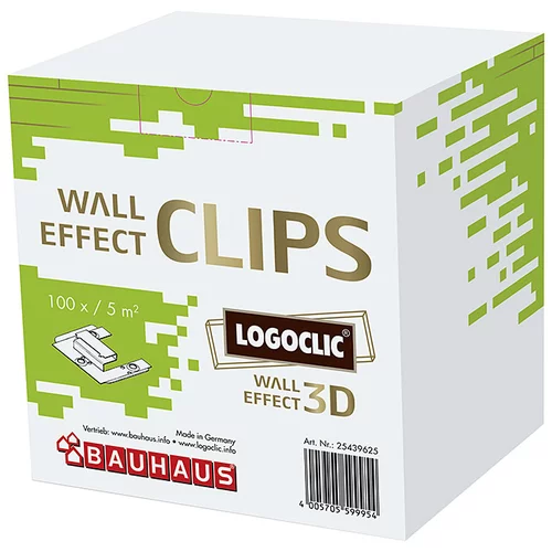 LOGOCLIC Nosilci za stenske 3D plošče (100 kosov, aluminij)