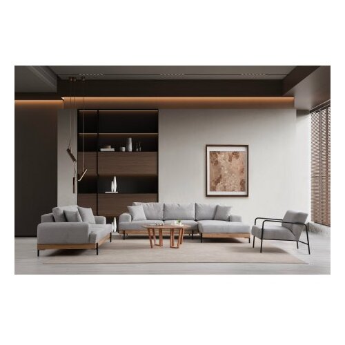Atelier Del Sofa ugaona garnitura Eti Oak Right Grey Slike