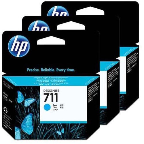 HP 711 original ink cartridge CZ134A cyan standard capacity 3-pack Slike