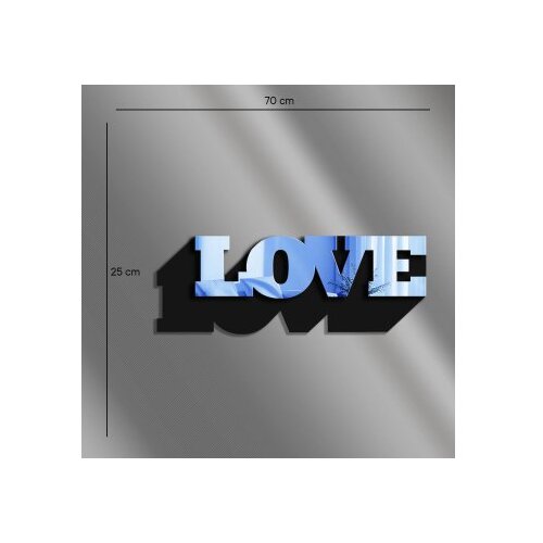 Wallxpert Zidno ogledalo Ozgl515, 70x25 cm, Plavo Slike
