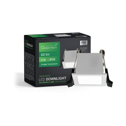 Greentech led spot ugr 2w 3cct pravougli ( DW-S02-2W-3CCT ) Cene