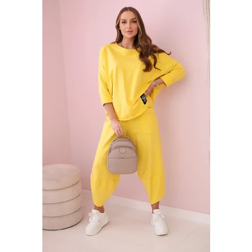 Kesi Włoski Cotton sweatshirt pants set yellow