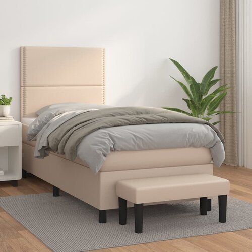  The Living Store Box spring postelja z vzmetnico kapučino 100x200cm umetno usnje - Box Spring Postelja, (21496935) Cene